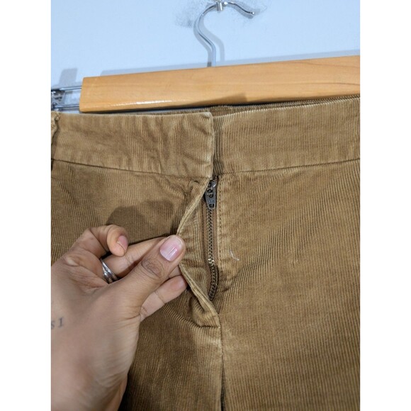 J Crew Womens Brown Corduroy Wide Leg City Fit Pants 10 Preppy Academia Forest - Picture 6 of 9